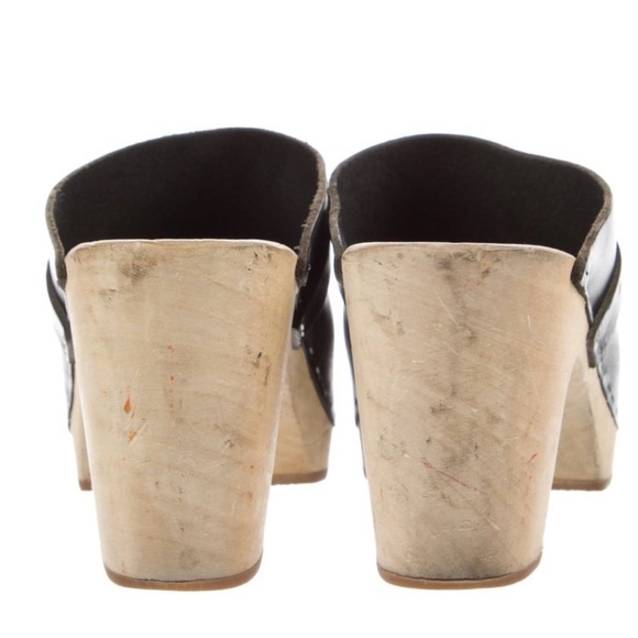 Swedish Hasbeens Black Leather Mules EU 38 (US 8) - Picture 4 of 5